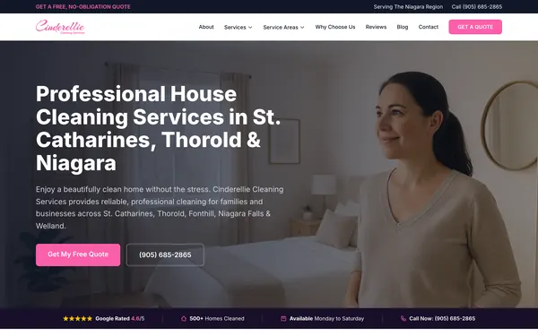 Home page of Cinderellie Cleaning